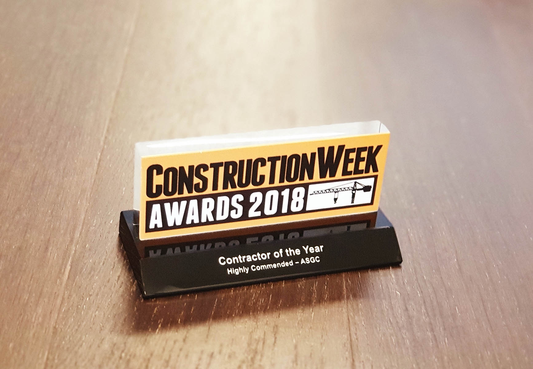 Contractor of the Year 2018 Highly Commended by Construction Week