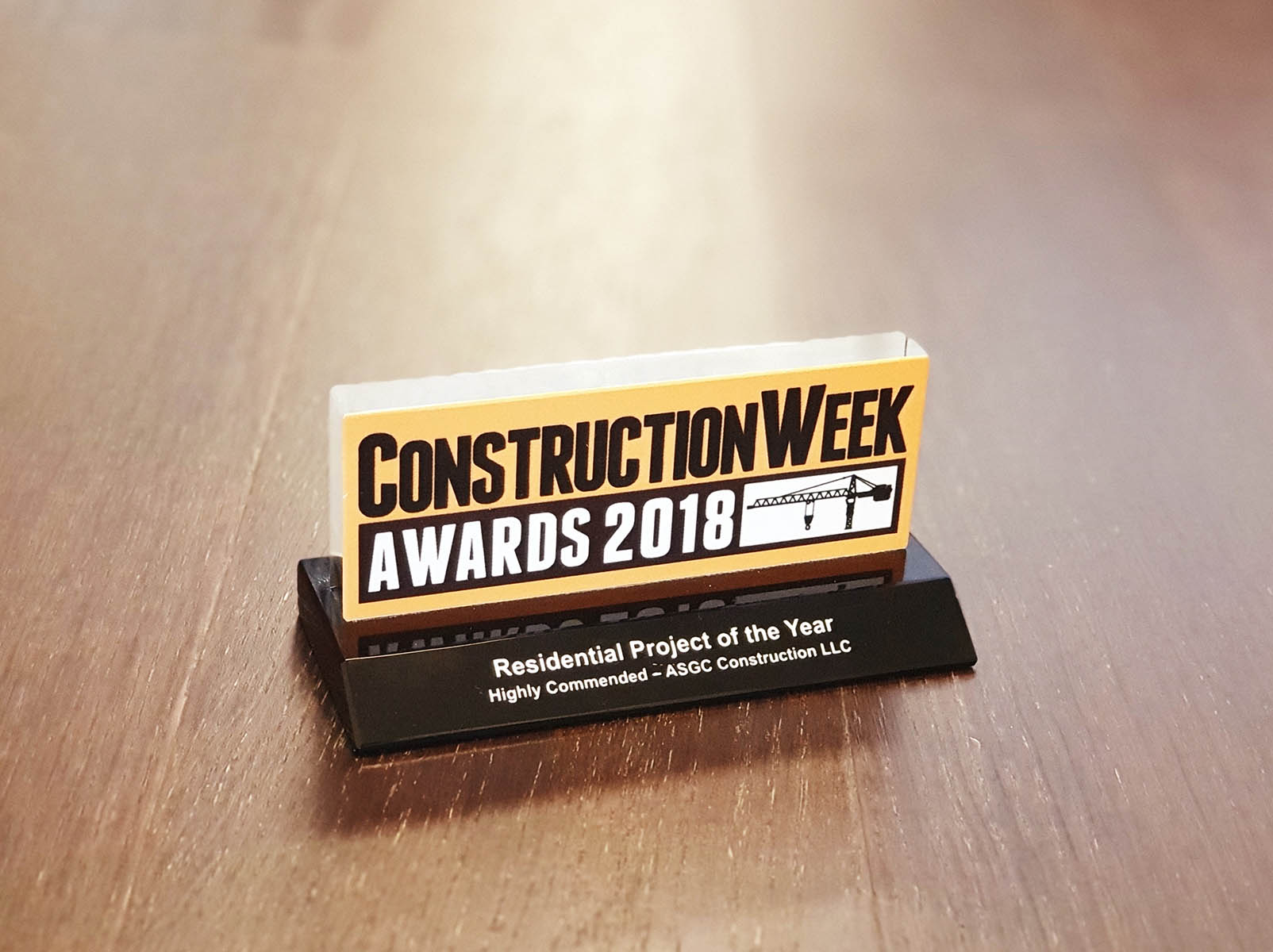Bluewaters Residential Project of the Year Award 2018 by Construction Week